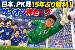 日本、PK戦15年ぶり勝利!ザイオン神セーブ