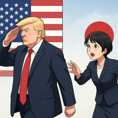 トランプ大統領､星条旗に敬礼した直後､日の丸を露骨にガン無視し､引き止める高市を置き去りにする