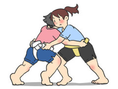 【画像】「がっぷり四つ、する？」女子高生の青春ショットに注目！