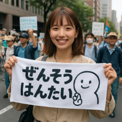 かわいいので「せんそうはんたい」のタオルを買った 声を上げられるうちにデモへ行く：東京新聞   |  左翼メディアのフィクション。