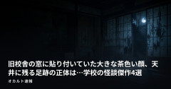 旧校舎の窓に貼り付いていた大きな茶色い顔、天井に残る足跡の正体は…学校の怪談傑作4選