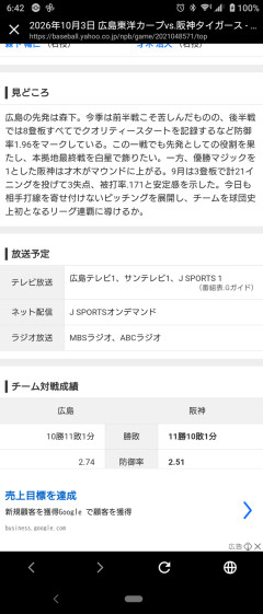 今日の阪神戦、地上波どころかBSでの放送も無しw