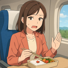 新幹線で“ニオイの強いもの食べる問題”にヒコロヒーの回答は 「新幹線のルールがそうなっている…」   |  新幹線はスーツ来た社畜の真横で