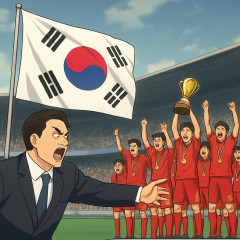 アジア大会サッカー優勝の韓国の国旗掲揚されず おい大村！！