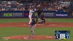 【NL地区シリーズ2回戦】大谷翔平、第三打席5回裏無死一塁からレフト前ヒット！！！！！！！！