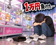 クレーンゲームで1万円負けた