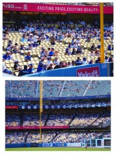 【悲報】ドジャース地区S初戦、5万人発表もガラガラに見えてしまう