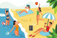 【朗報】海水浴場、無防備な女さん達であふれかえる