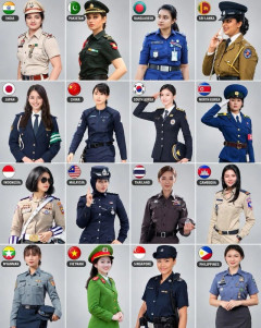 アジア16カ国の女性警察官/軍人の制服　お前らはどれが好き？