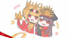 並び立つ魔王と獣。yuiさんの「ノッブとドラコー」