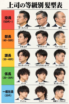 【画像】男さん、「髪型」で役職がバレてしまうｗｗｗｗ