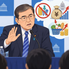 石破氏、毎日新聞社フォーラムにて「消費減税は賛成できない。財政毀損で物価上がる」