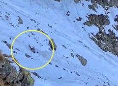 【動画】ピッケルもアイゼンも持たずに雪山を登っていた若い女性が滑落死。