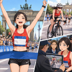 ベルリンマラソンで自己ベストを更新したという中国人女性、レース中に自転車に乗っていたことが発覚   |  トライアスロンと間違えた