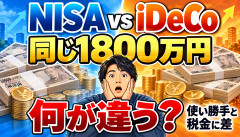 【衝撃】NISA1800万円とiDeCo1800万円「天と地ほど差がある」←同じ金額なのに何が違うんだよｗｗｗｗｗｗ