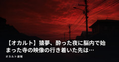 【オカルト】猿夢、酔った夜に脳内で始まった寺の映像の行き着いた先は…