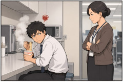 お極「俺さん給湯室で豚骨ラーメン作るのやめてくれません？匂いすごいです」俺「はいさいわかりましたよ」ｲﾗｲﾗ