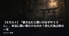 【オカルト】「書き込むと願いが必ず叶うスレ」、本当に願い事だけなのか？滲んだ独占欲の一文