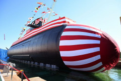 三菱重工建造、最新鋭潜水艦「しょうげい」進水式…最新の魚雷防御システム、ソーナー装置！