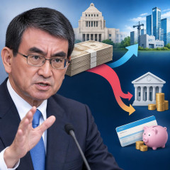河野太郎氏が警鐘「国の借金が民間への投資のための資金を吸い上げている」国債と定期預金の金利差めぐり   #自民