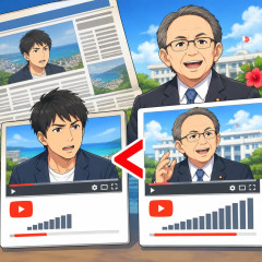 琉球新報「古謝玄太の公式YouTubeの再生数は玉城デニーより少なかった！」