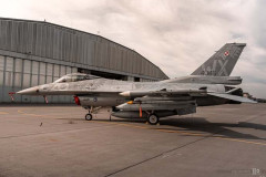 ポーランド空軍基地で、F-16戦闘機の就役20周年を記念した特別塗装機が飛行！