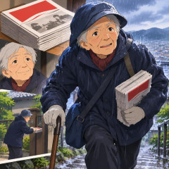 日本共産党「赤旗は発行の危機です。90代の配達員が命がけで配ってます」