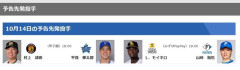 【CS】10/14(水)の予告先発