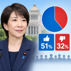 高市内閣支持率51％ 不支持32％   #NHK世論調査 |  マスコミのスキャンダル攻勢ほぼ無風で草