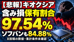 【悲報】キオクシア「含み損保有割合97.54％」との投稿…ほぼ全員捕まってて草も生えないｗｗｗｗｗｗ