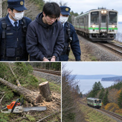 「線路沿いの木をチェーンソーで切った」…神奈川県の23歳男を逮捕 