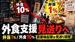 【速報】外食業界「外食一律で大規模支援を」政府「その手には乗らない、影響の及ぶ業態などを見極めた上で、的確な支援を講ずる」