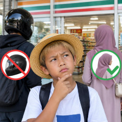 ゆたぼん「コンビニって、ヘルメットでの入店は禁止ですよね？なのに、ヒジャブでの入店はいいんですか？」   |  ヒジャブはギリ顔出るけどニカブやブルカは目元しか出てないから…