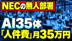 【衝撃】NEC、社員ゼロの部署にAI35体→「人件費」月35万円で草ｗｗｗｗｗｗ