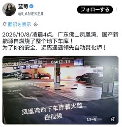 中国製EVが地下駐車場にて突然爆発炎上💥🔥🚗💥 
