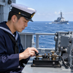 海上自衛隊、「トン・ツー、トン・ツー…」の通信は今も現役！ 電波に頼らず、使い続ける理由とは   |  ・・・ーーー・・・