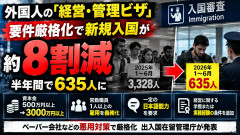 【朗報】外国人の在留資格「経営・管理」の取得厳格化→約8割減の635人 朝日新聞 「適正？厳しすぎ？」