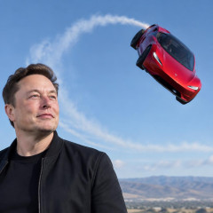 イーロン・マスク氏、テスラの新型「ロードスター」、空中旋回を披露 動画あり   |  CGと合成やろ