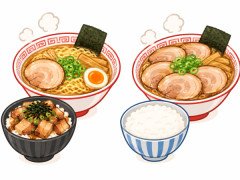 【もしも】ラーメン+チャーシュー丼とチャーシュー麺+白飯どっち選ぶ？