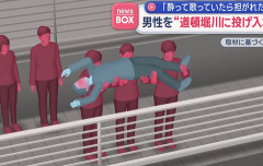 酒に酔って気分よく歌を歌っていた53歳のアルバイト男性、男らにいきなり担がれて道頓堀川に投げこまれる・・・　殺人未遂の容疑で高校生を含む男女5人を逮捕　大阪（動画あり）