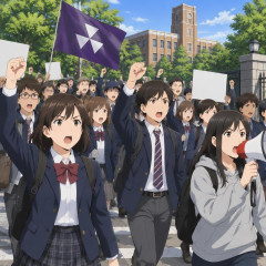 同志社国際高・助成金削減 「権力の教育介入」と抗議 約４０人がデモ行進   |  介入しちゃいけないのか。じゃあ全カットだな