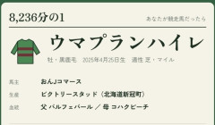 『8,236分の1』という、もしもあなたが競走馬だったら的なガチャゲームが流行っている模様