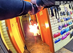 【動画】スプレー火炎放射男を射殺した警官のボディカムが公開される。