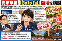 高市早苗、「Go to Eat」復活を検討