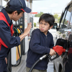 ガソリンスタンドで子どもが給油、再三の注意に“舌打ち＆逆ギレ”も 「絶対にやめて」店員が警鐘   #GS |  これは親が正しいだろ子供に経験させろよ