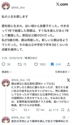 【悲報】毒親に育てられた女の子、かわいそう過ぎると話題に…