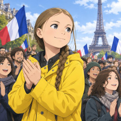 グレタさん、フランスのデモに登場「あなたたちは素晴らしいと絶賛しております」   |  コイツの資金源は？