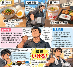 肉体労働だが朝飯を納豆とゆで卵だけにしようと思う。いけるか？