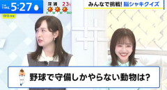 Q「野球で守備しかやらない動物は？」安住アナ（ちなDe）「柴田が出てきたらなんとなく守備固めてる」
