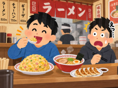 【悲報】中国人、ラーメンと餃子をおかずにチャーハンを食べる東京の若者を見て絶句